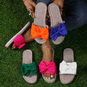 Women's Flat Sandals Open Toe Breathable Fabric Cushioned Insole