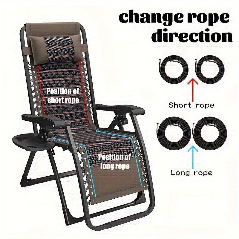 4 ta Universal O'rnini bosuvchi Kabel to'plami Zero Gravity Stul uchun, Anti-Gravity O'rindiq uchun Ta'mirlash to'plami, Mustahkam Elastik Bungee Ip, Premium Recliner Aksessuarlar, Oson O'rnatish - Qora