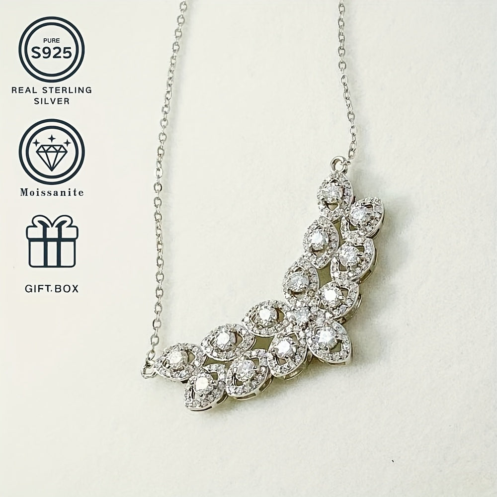 Boho-Chic 0.1 Carat D-Grade Moissanite Necklace Sterling Silver Lab-Created December Birthstone Lightweight