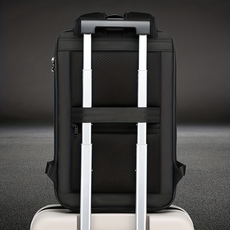 Men's Expandable Travel Backpack Water-Resistant Anti-Theft Charging Shoulder Bag