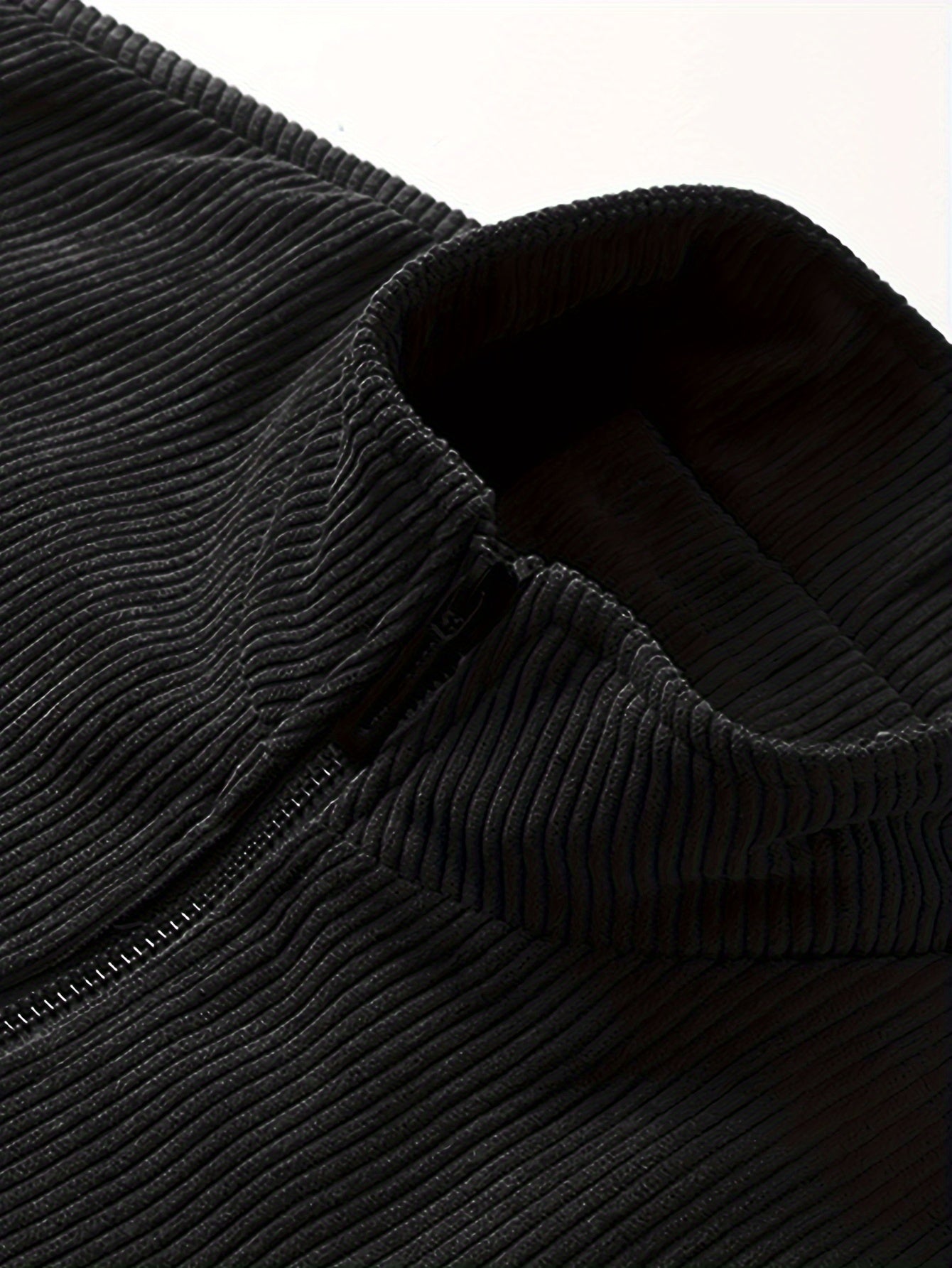 Chaqueta de pana para hombre con forro de felpa, cuello alto, corte regular, otoño e invierno