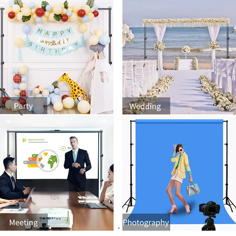 Sistema de soporte para telón de fondo de fotografía de hierro, ajustable en altura, portátil, con bolsa de transporte