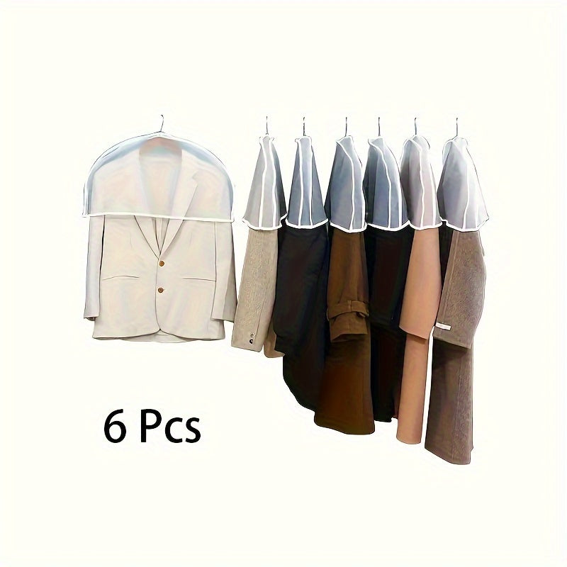 Juego de 3/6 fundas de plástico para prendas de ropa para abrigos y chaquetas, protector contra el polvo, organizador de armario