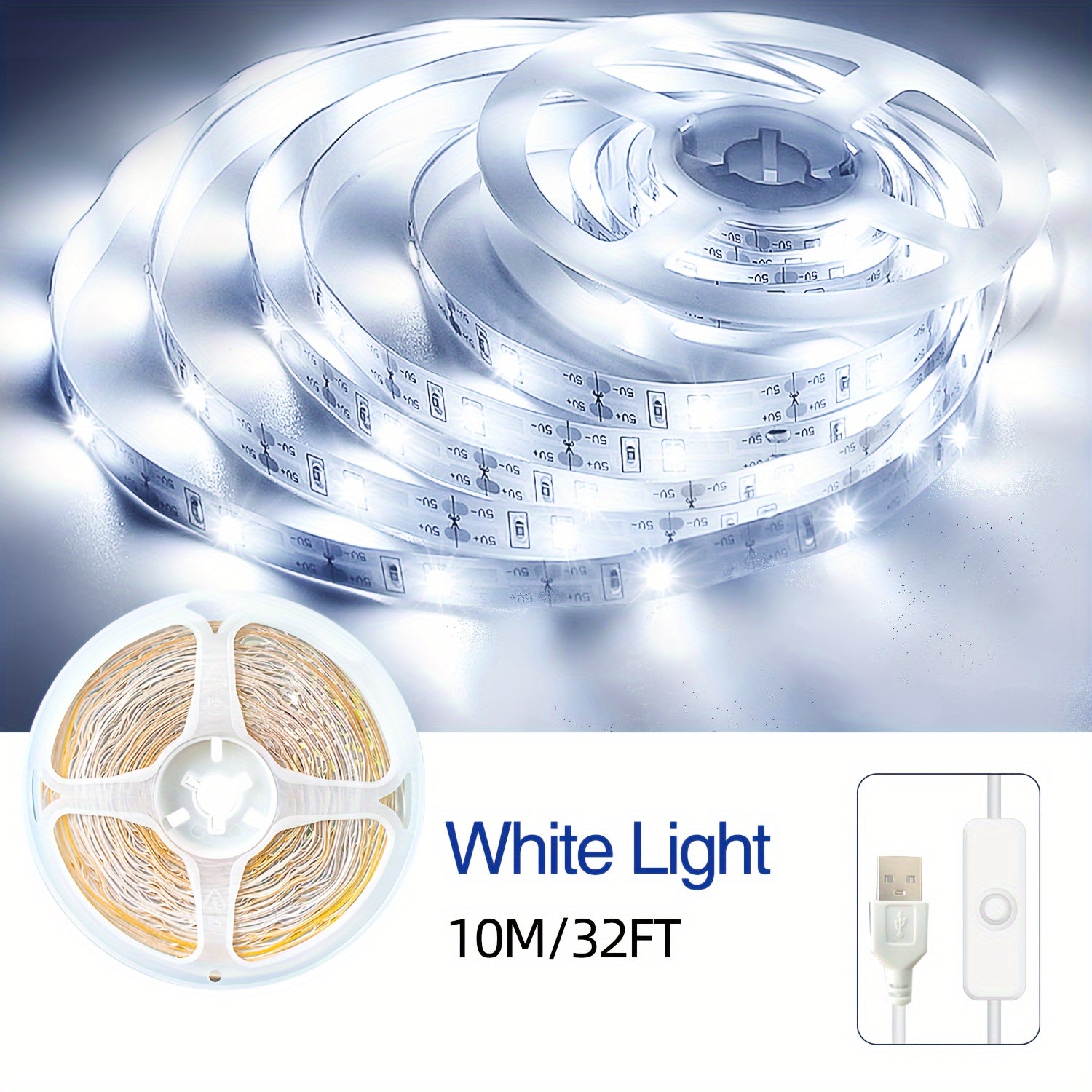 91.44cm RGB LED Strip Lights USB Powered Dimmable Warm White Cool White for Bedroom Kitchen Closet