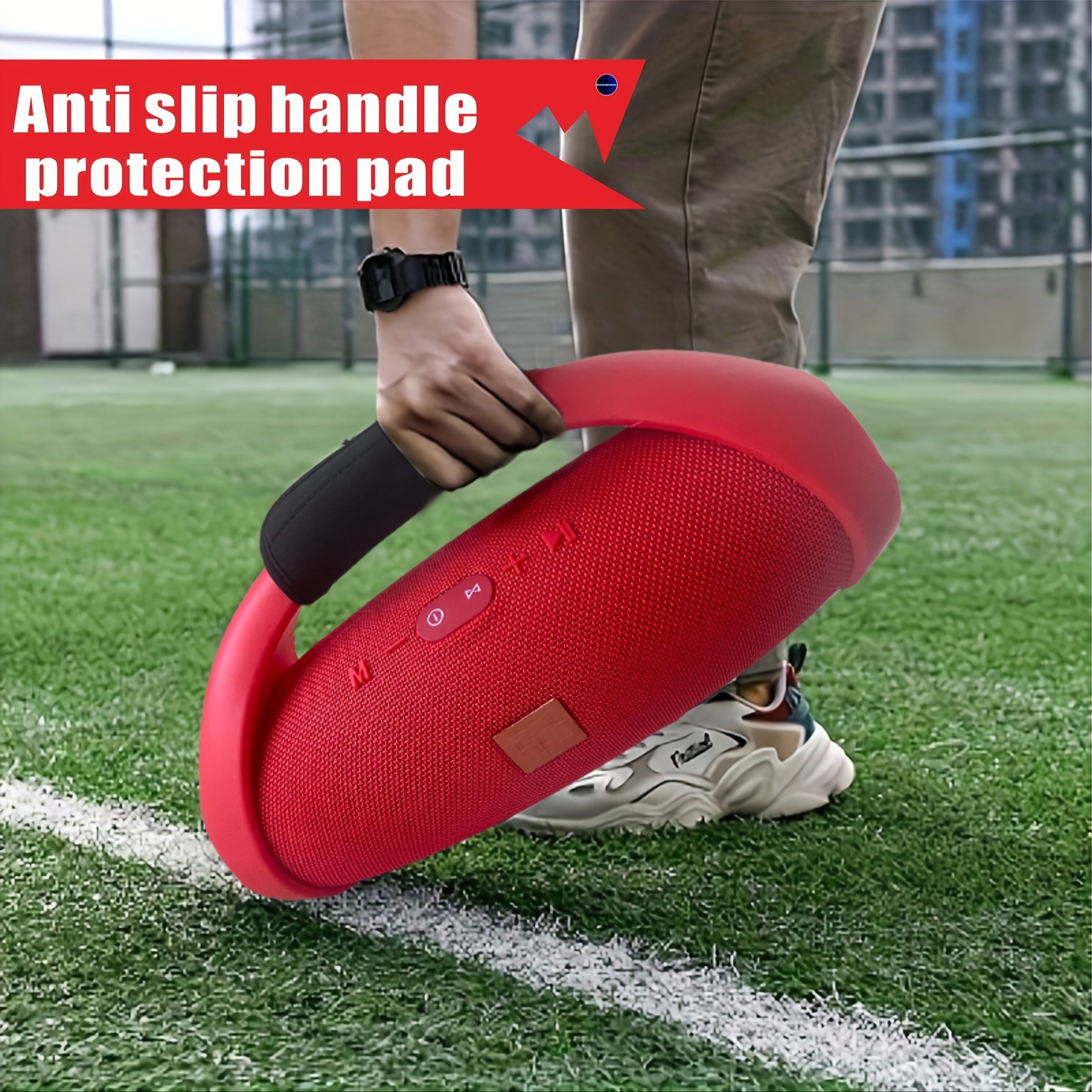 Black Textile Square Handle Cover for Speaker Replacement Anti-Slip Grip