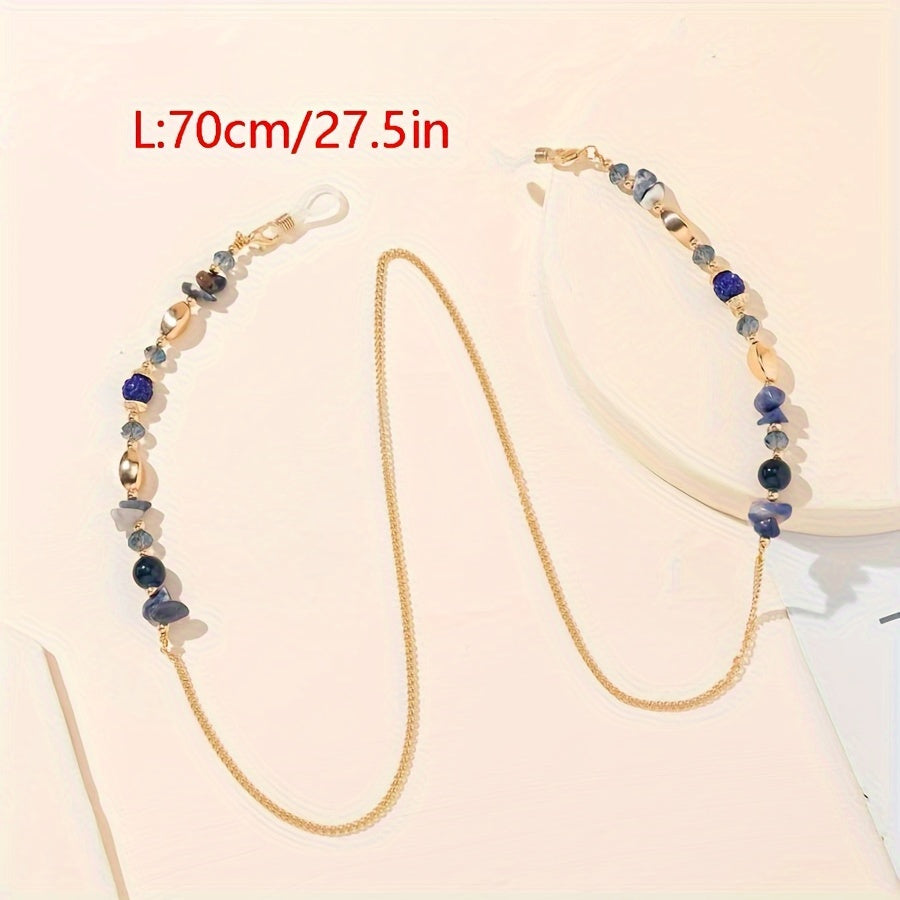 Women's Eyewear Chain with Irregular Colorful Turquoise Beads