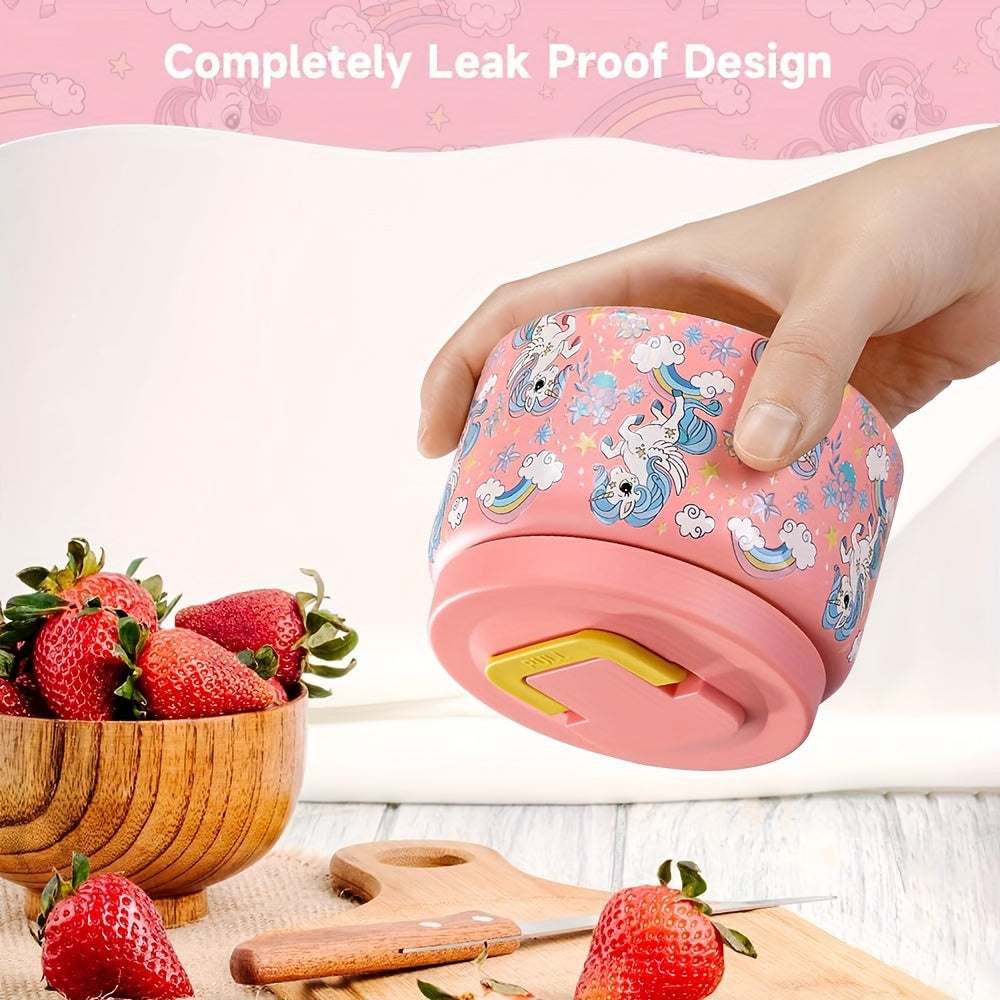 Kids' Lunch Box Set with Insulated Food Jar and Utensils Leak-Proof Container