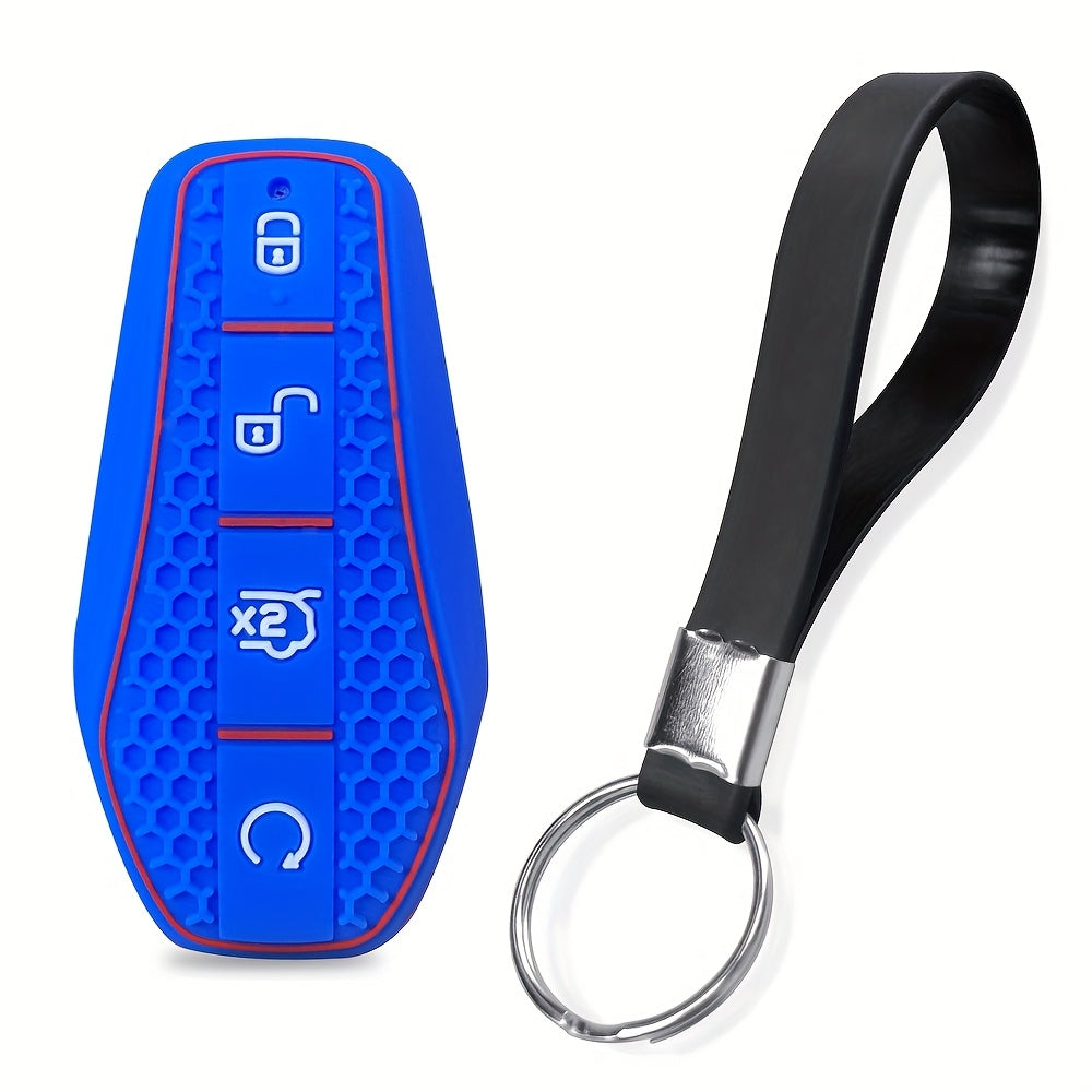 Silicone Car Remote Cover For EV Key Fob With Keychain Accessory
