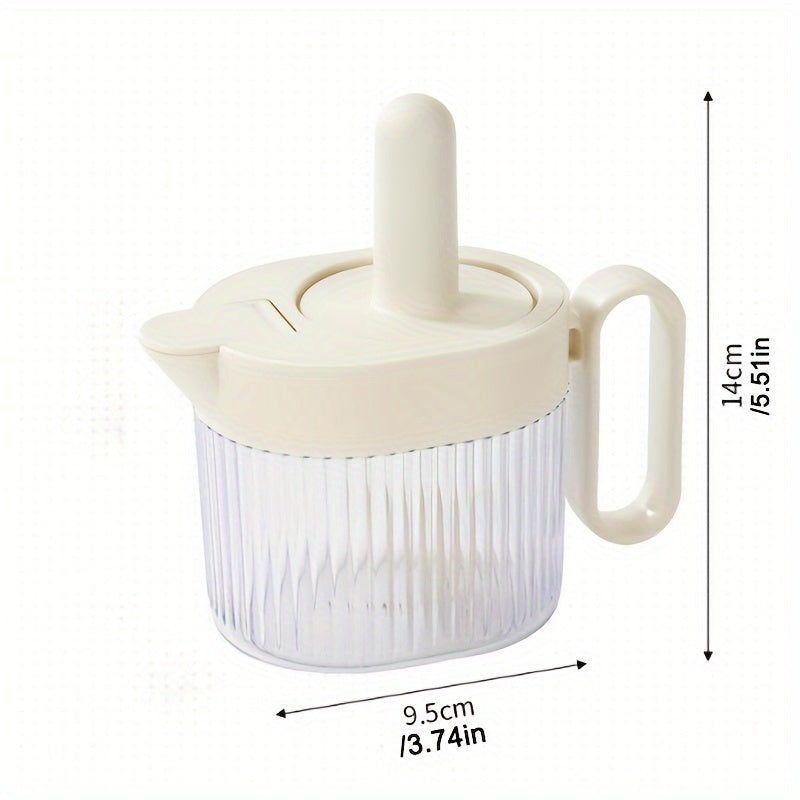 Envase de condimentos de plástico con cuchara, tapa retráctil a prueba de fugas, frasco transparente para almacenamiento en la cocina