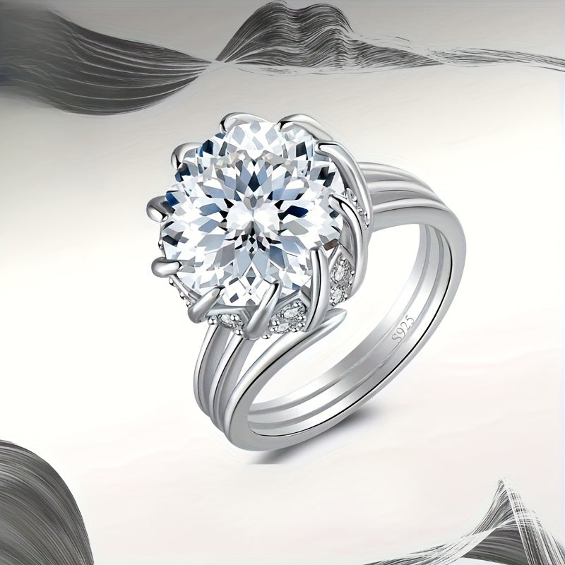 3 Carat Moissanite Engagement Ring Vintage Boho Sterling Silver