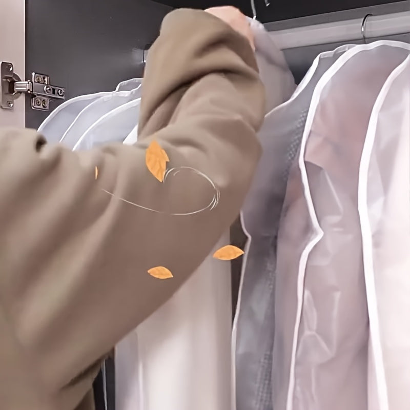 Yopiq PVC kiyim sumkalar, zip yopilishi bilan, 3/5 ta toza shaffof kostyum qoplamalari, palto va kurtkalar uchun