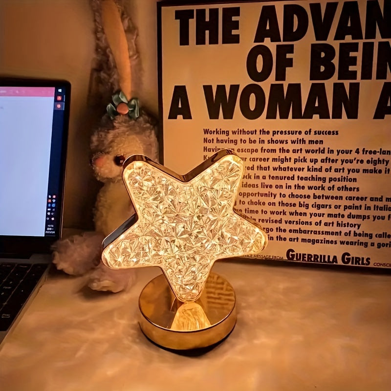 Starry Moon Night Light USB Powered Decorative Bedside Lamp