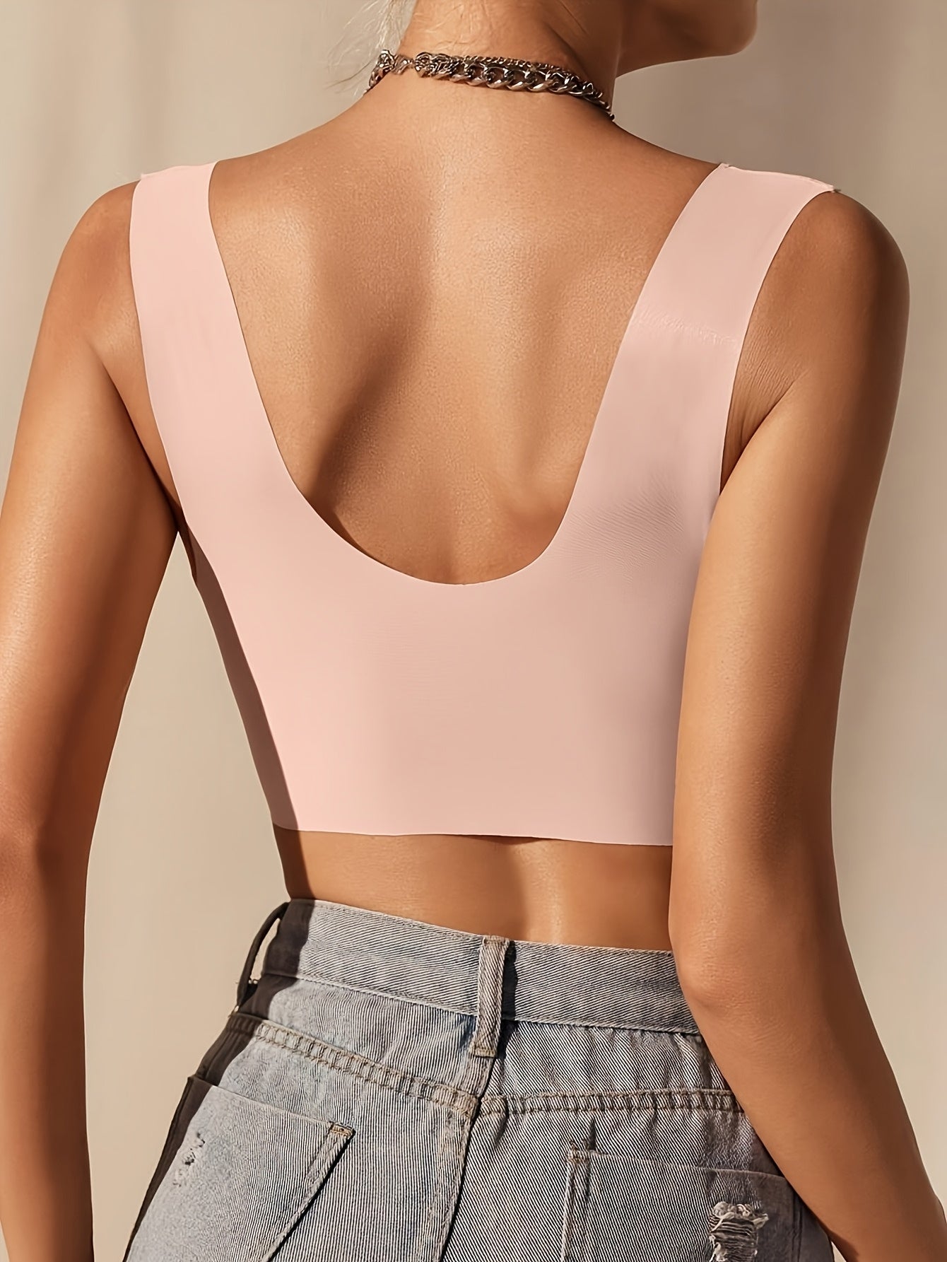 Women's Plus Size V-Neck Lace Trim Bras Pack of 5 No Underwire High Support