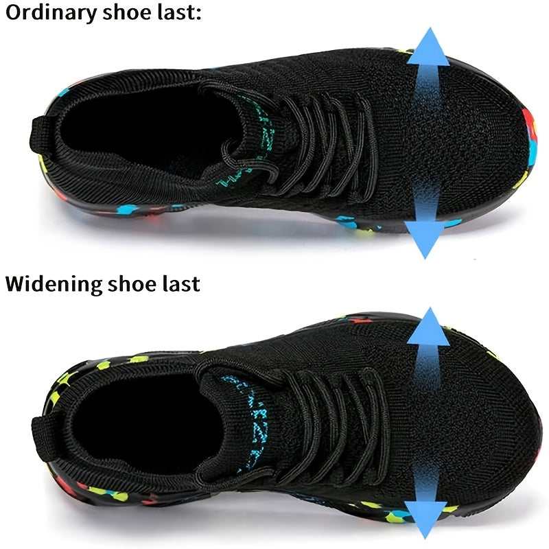 Plus-Size Light Weight Knit Sneakers for Casual Walking Wide Toe