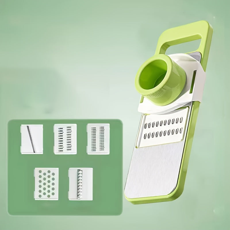 Stainless Steel Vegetable Slicer with 5 Blades for Garlic Cabbage Carrots Potatoes Fruits