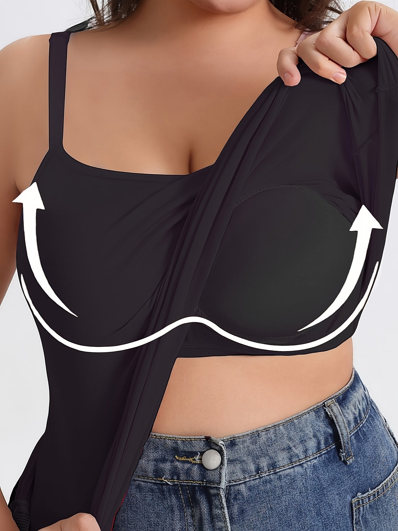 Plus Size Sleeveless Tank Tops with Built-In Bra Pads for Yoga and Fitness