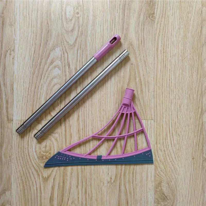 Alüminiy tutqichli shisha va polni tozalash uchun yig'iladigan plastmassa qopqog'li mop, hammomni tozalash uchun