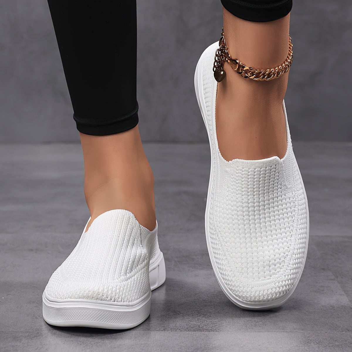 Women's Slip-On Mary Jane Flats Breathable Fabric Soft Sole All-Season Casual Footwear