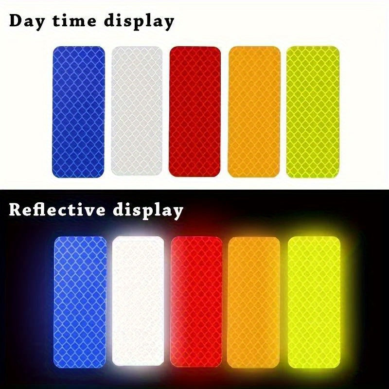 12 Pcs Reflective Safety Strips Green Waterproof High Visibility for Cars Bikes