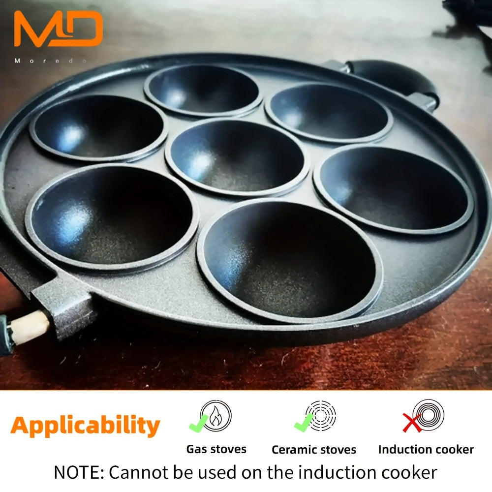 7-Cavity Non-Stick Octopus Frying Pan Easy to Clean Space-Saving Design