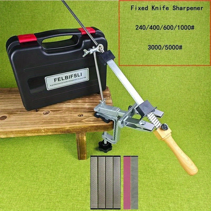 Barqaror burchak bilan olmos pichoqni qirqish, qo'lda oshxona maydalash tizimi va tosh bilan ishlash va pichoqni shimgich uchun, qutisi bilan birga.