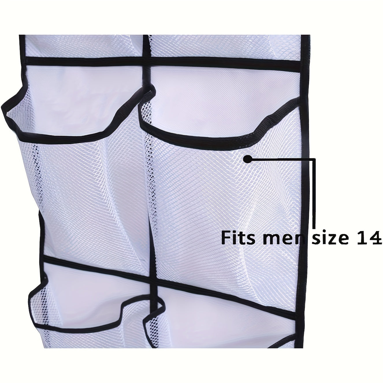 Expandable Mesh Shoe Organizer with 12 Compartments for Shoes and Accessories