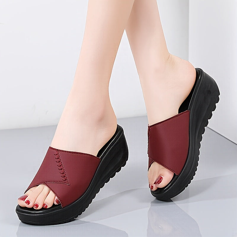 Women's Wedge Slippers Thick-Soled Comfortable House Slippers