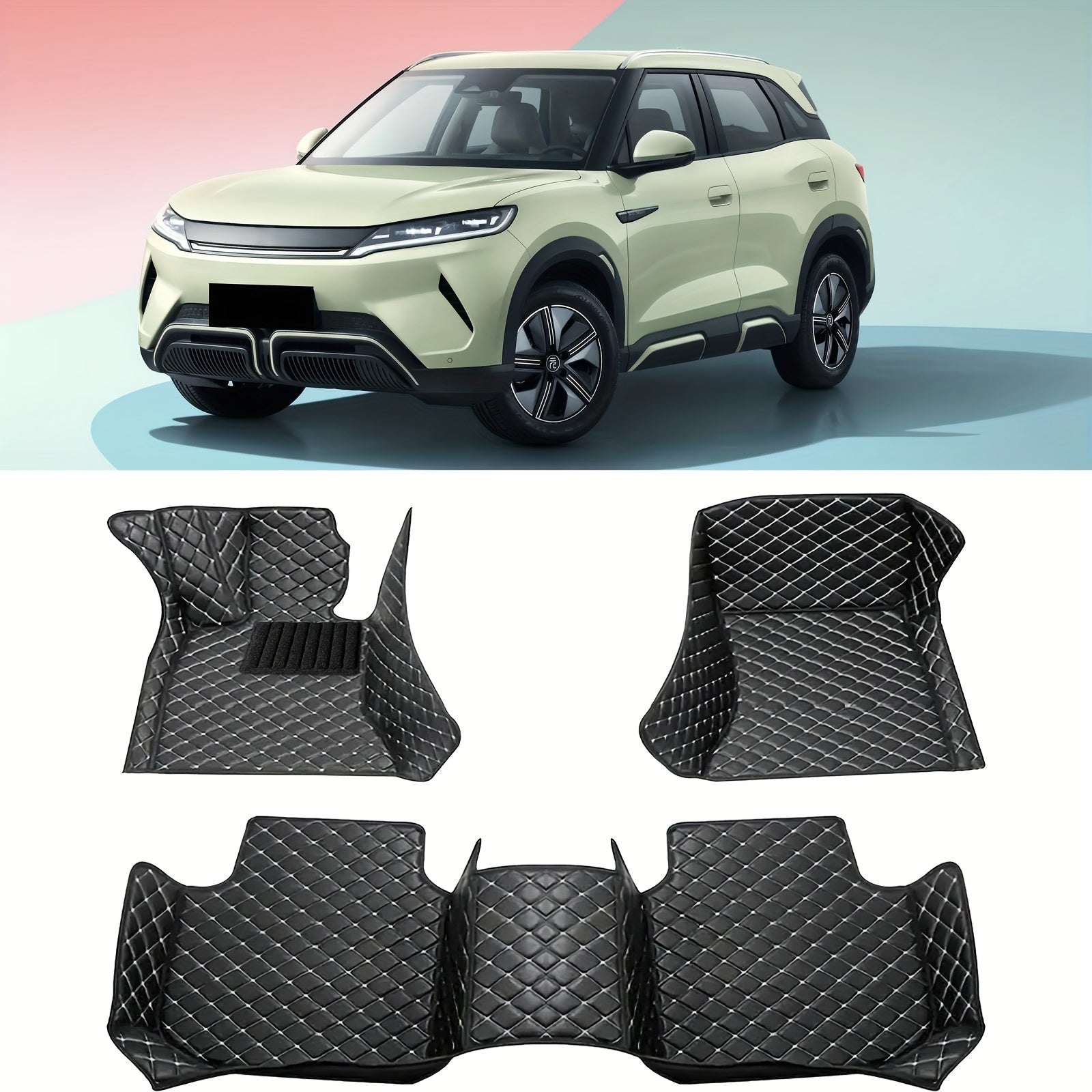 SUV uchun 3 ta sun’iy charm mato to’plami, oson tozalash, chidamli, 2024 model
