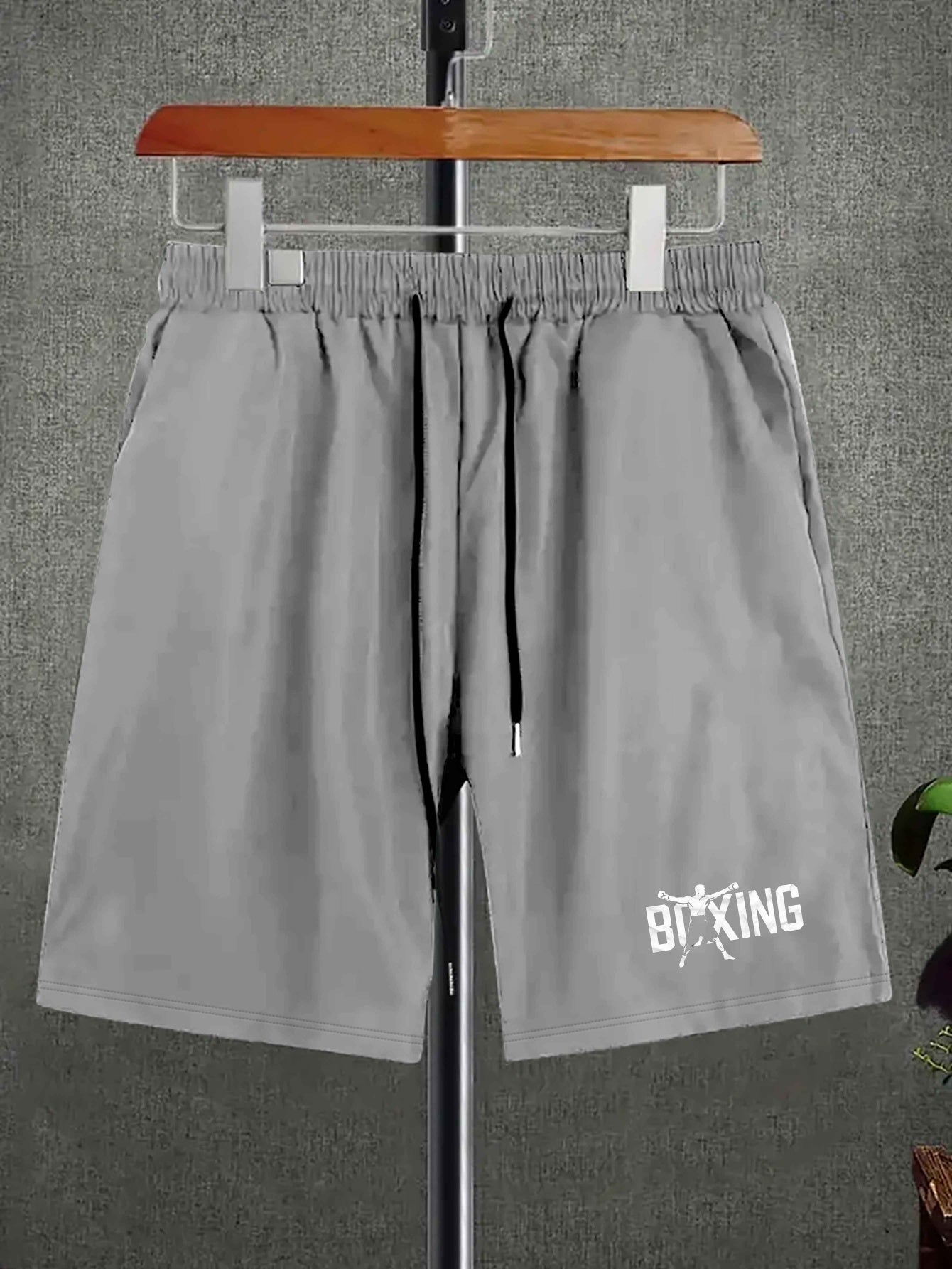 Big & Tall Casual Boxing Shorts Polyester Woven Regular Fit with Pockets