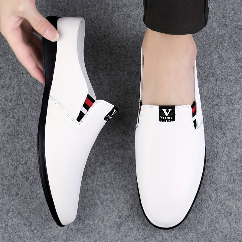 Men's Summer Slip-On Mules with Breathable Split Leather Upper Non-Slip Rubber Sole