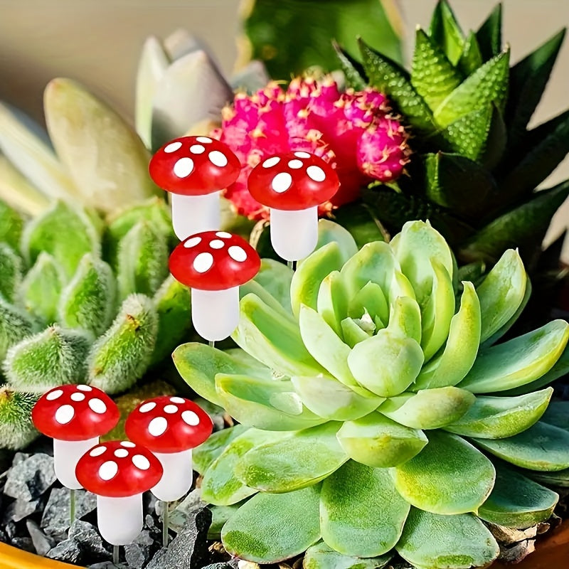 Red Faux Mushroom Flowers for Cake Decor Halloween Christmas Wreaths Crafts