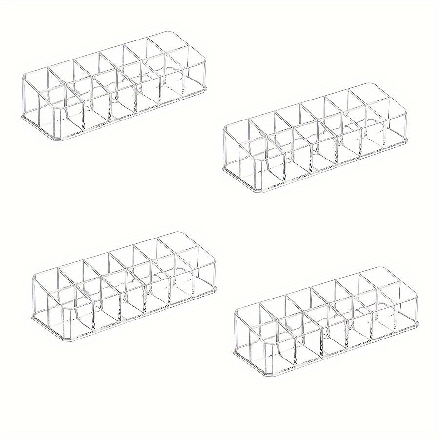 Прозрачный органайзер для губной помады с 12 отделениями - прочный пластик, настольное хранилище для косметики и необходимых вещей в ванной