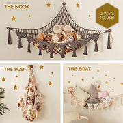 Boho Stuffed Animal Storage Net for Large and Small Toys