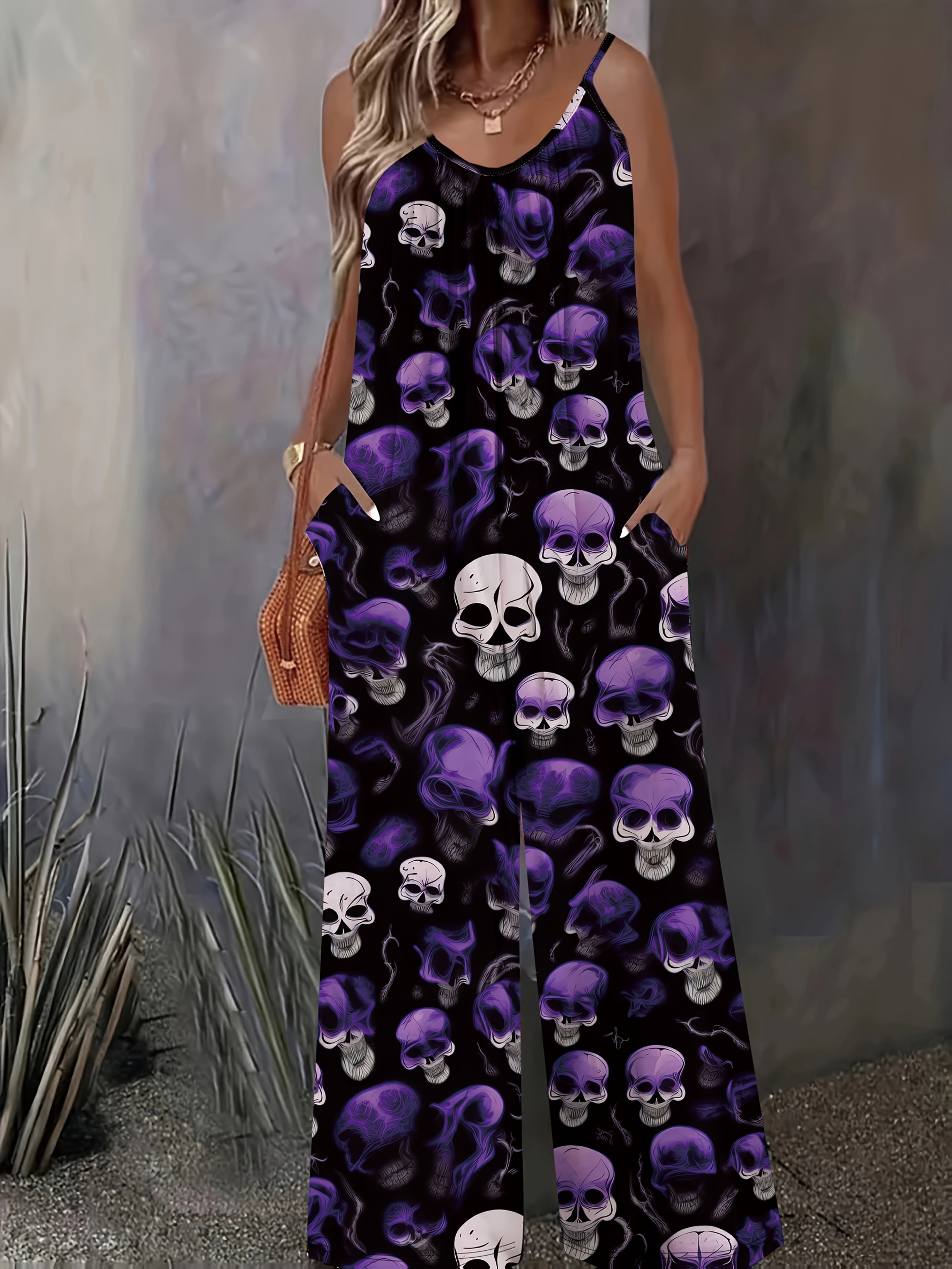 Leggings largos impresos de estilo gótico para mujer en primavera y verano