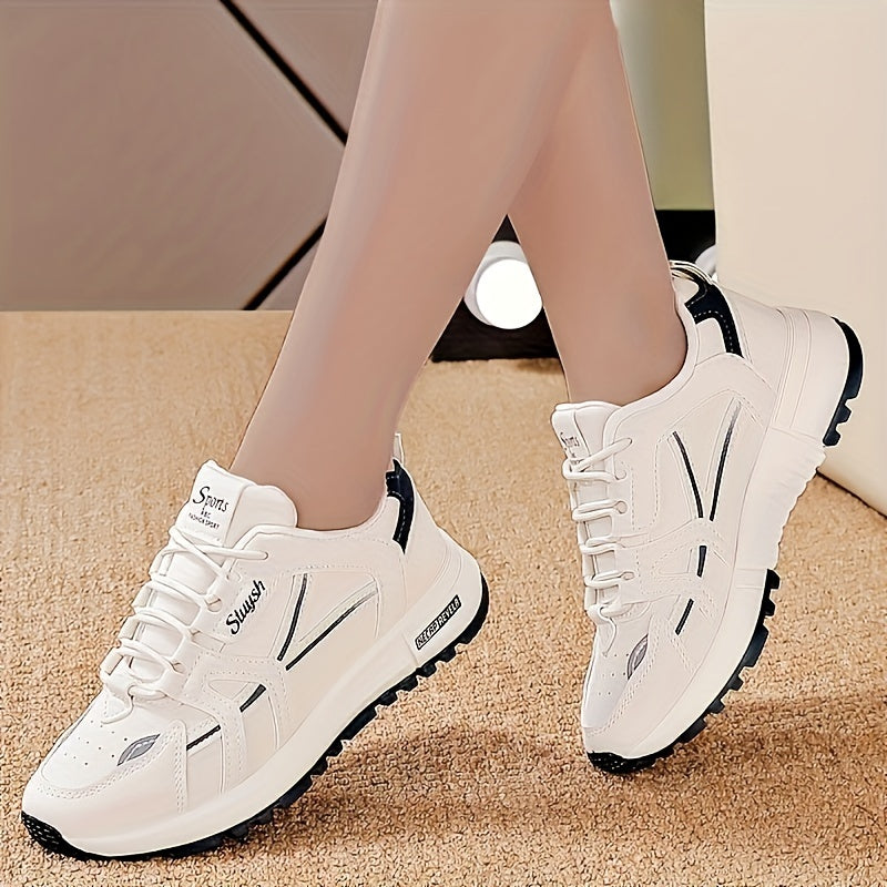 Women's Colorblock Casual Sneakers with Soft Sole Platform for Walking