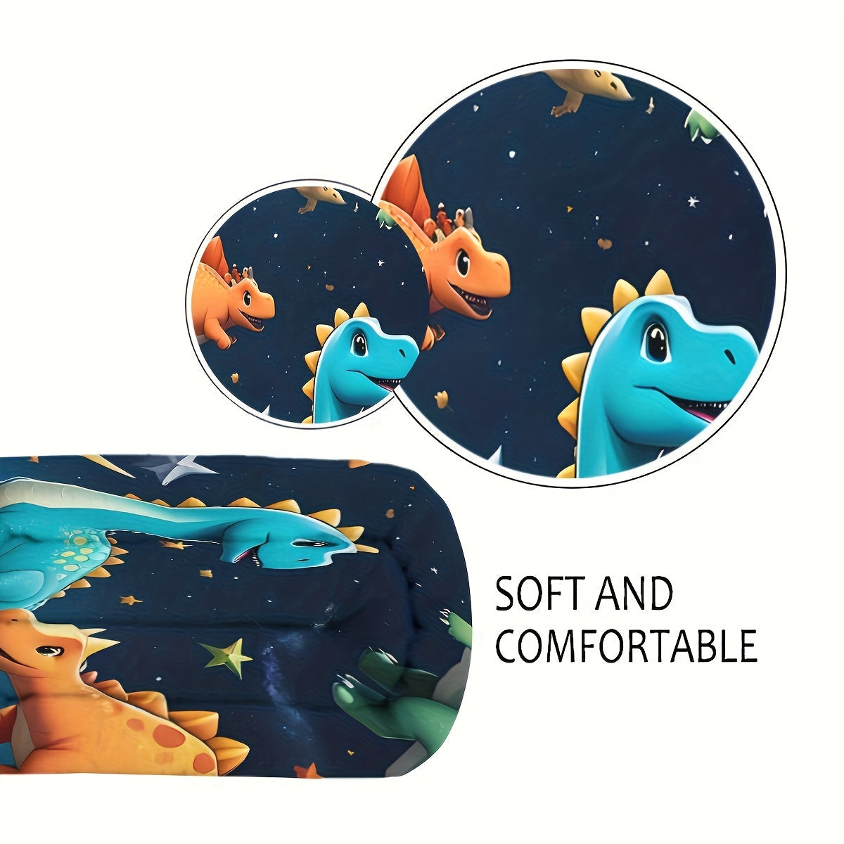 Manta de felpa con estampado de dinosaurio y estrellas, suave y cómoda para sofá, cama y viajes