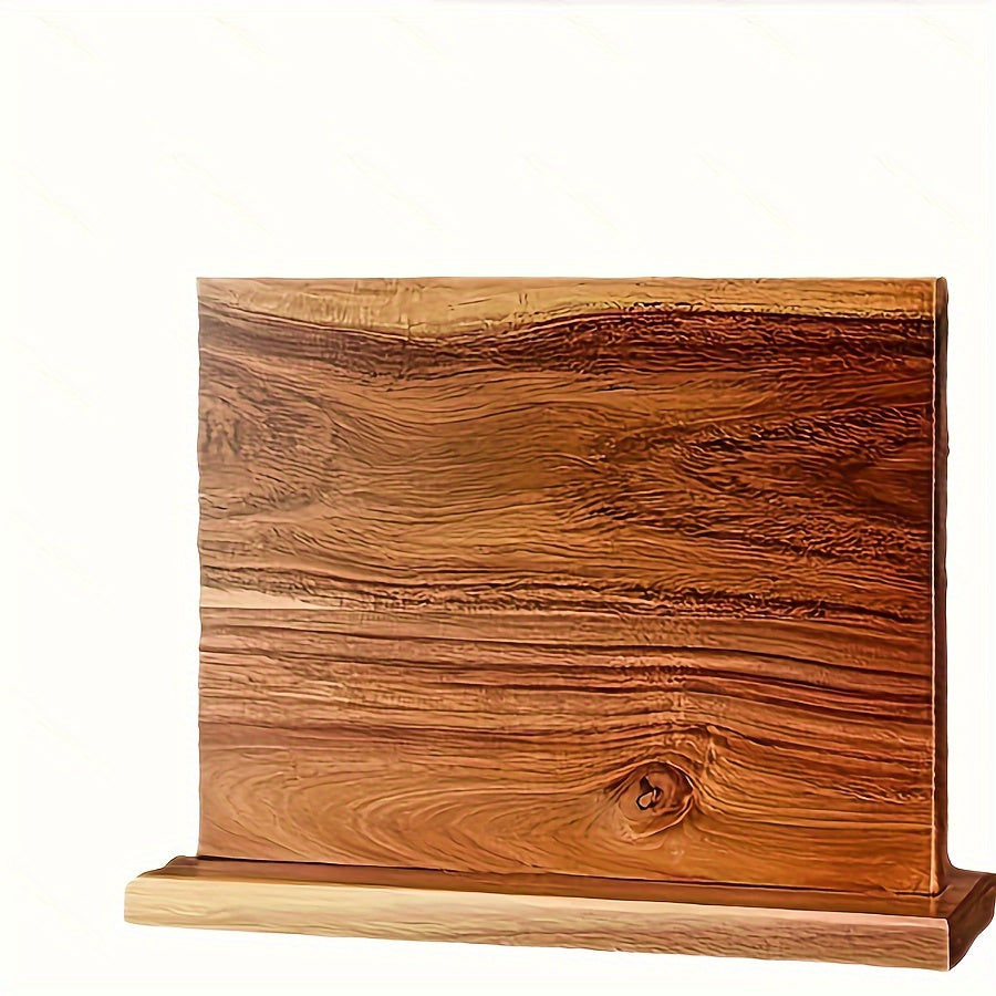 Solid Walnut Magnetic Knife Block Kitchen Utensil Holder Food Safe Elegant Decor