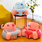 Kids' Animal-Shaped Learning Chair Plush Floor Seat for Posture and Hip Growth Ages 4 Months to 14 Years Orange Grey Pink Blue