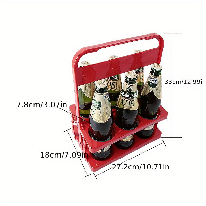 Portable Collapsible Plastic Beer Carrier for 6 Bottles for Bars Picnics and Catering