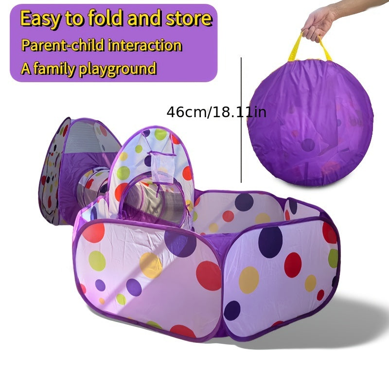 Портативная игровая палатка для малышей с бассейном с мячами, туннелем и домиком для игрушек для детей от 12 месяцев