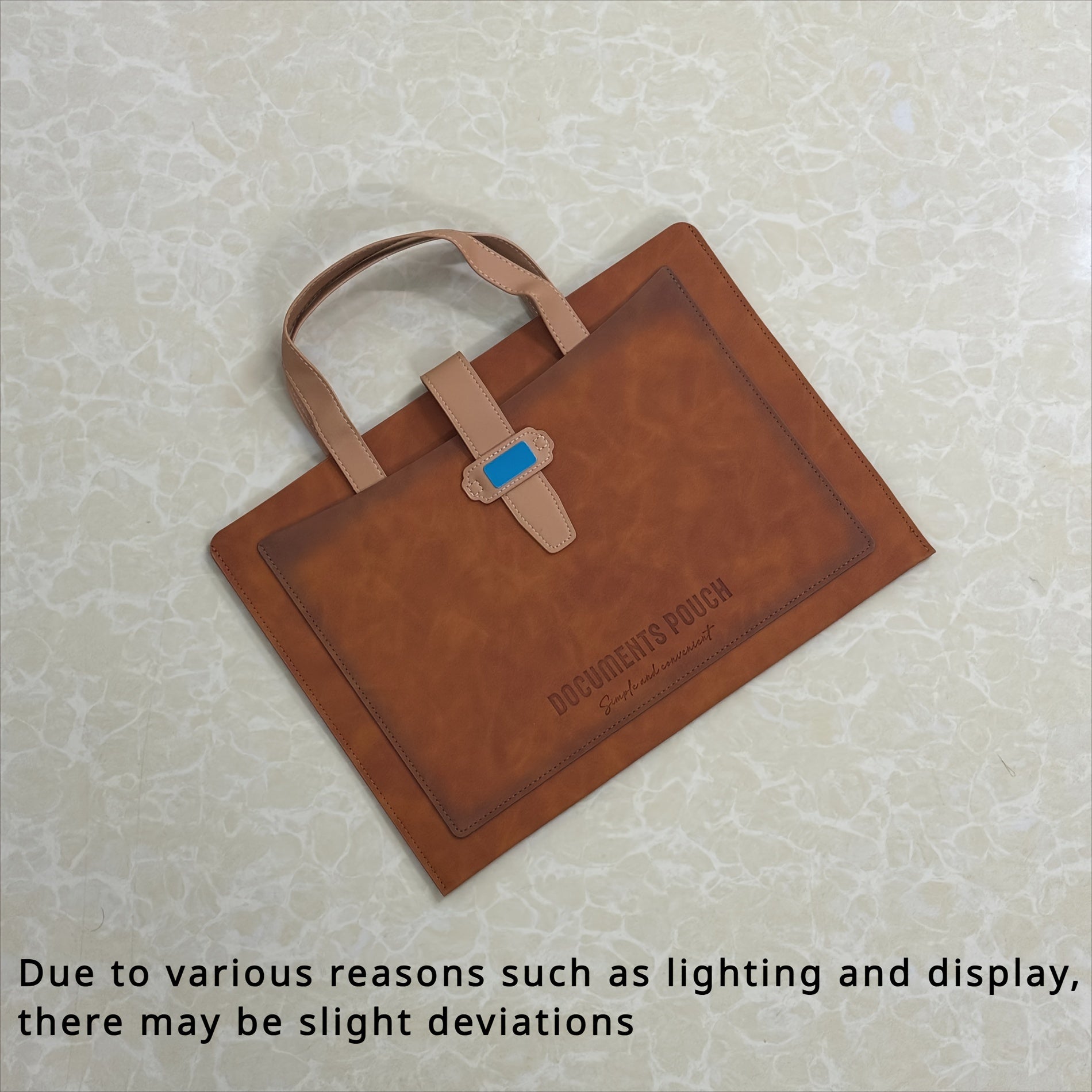 Rustik A4 teri hujjat sumkasi, vintage uslubidagi PVC biznes papkasi bilan katta sig'imli fayl tashkiloti uchun.