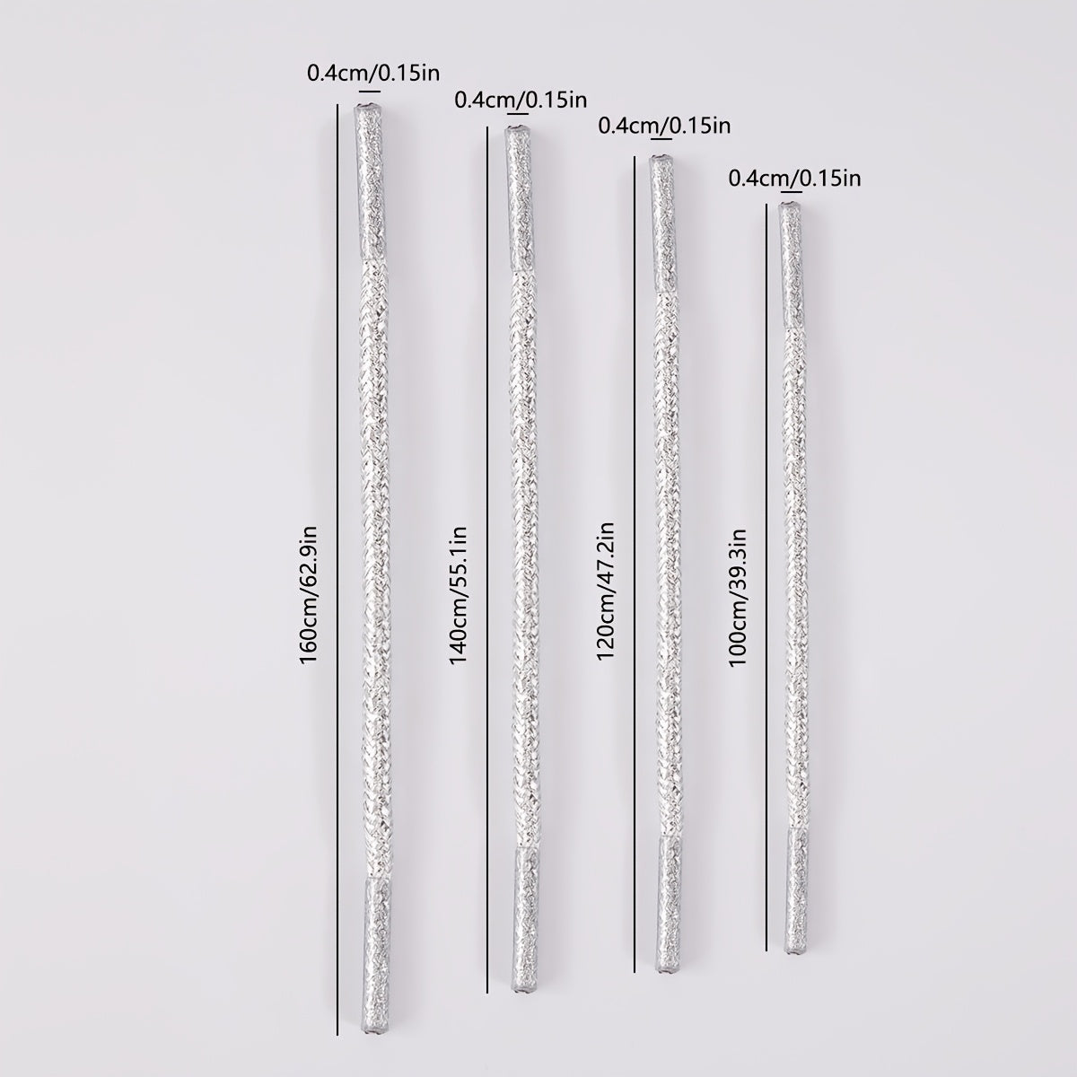 Unisex Elastic Metallic Shoelaces Round Thin Suitable for Sneakers Boots