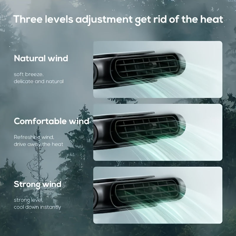 USB Car Seat Cooling Fan Bladeless Portable Adjustable Airflow