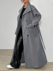 Women's Fall Winter Solid Color Long Sleeve Casual Coat Micro Elastic Polyester