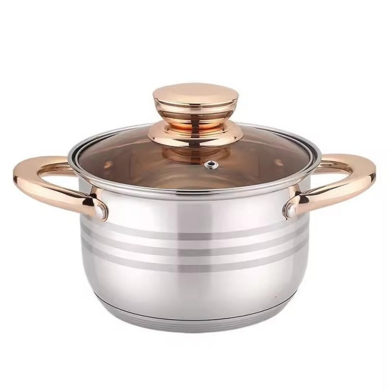 12-Piece Stainless Steel Cookware Set with Lids, Durable, Healthy Material