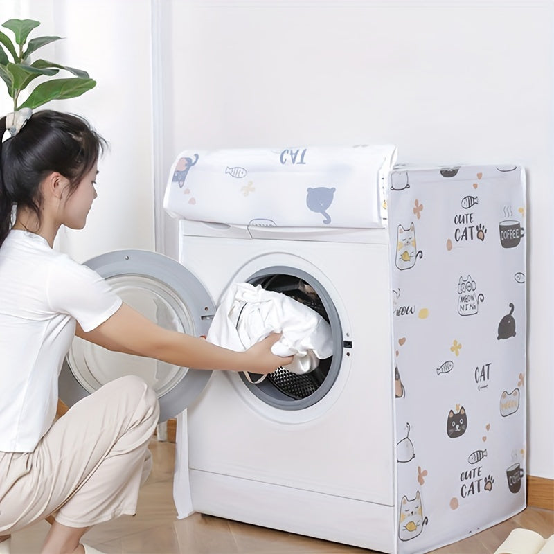Universal PEVA Waterproof Washing Machine Dust Cover Thick Flip-Top Protective