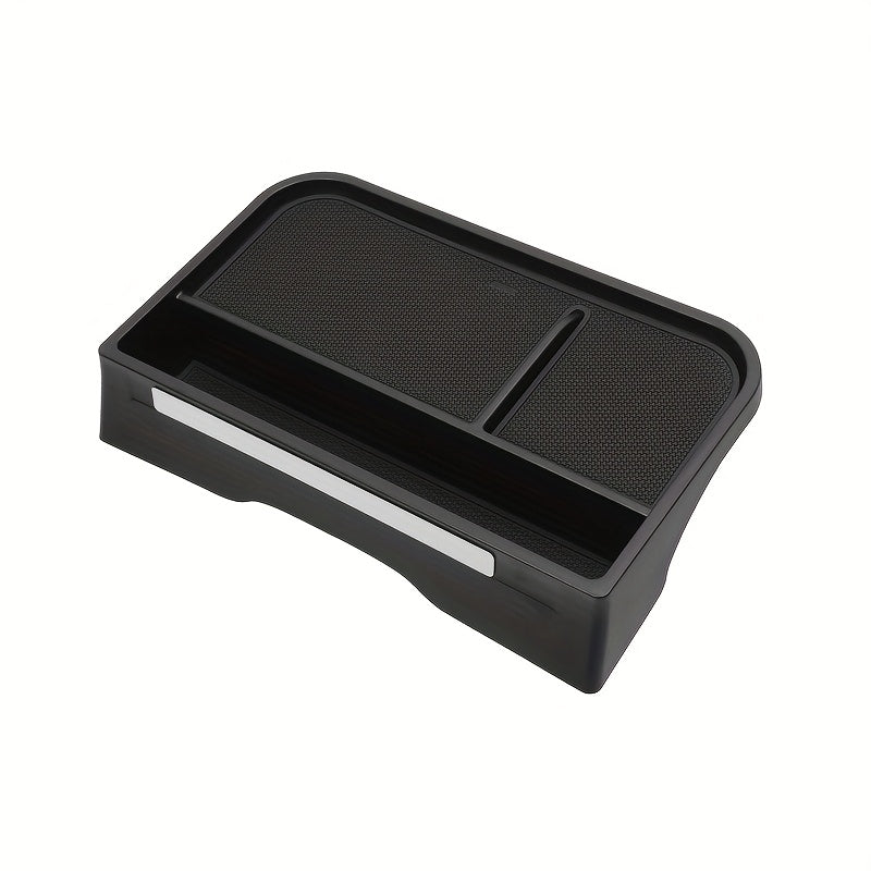Center Console Storage Box ABS Material Screen Back Tray with Anti-slip Mat for SUV