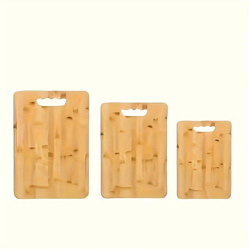 3-Piece Bamboo Cutting Boards Set for Chopping Slicing and Serving Kitchen Use