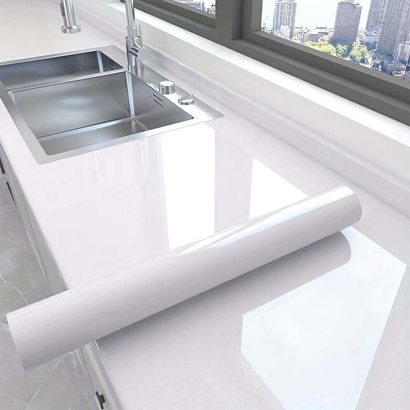 Papel tapiz autoadhesivo de patrón mármol blanco, resistente al agua y a la grasa, para encimeras y cocinas