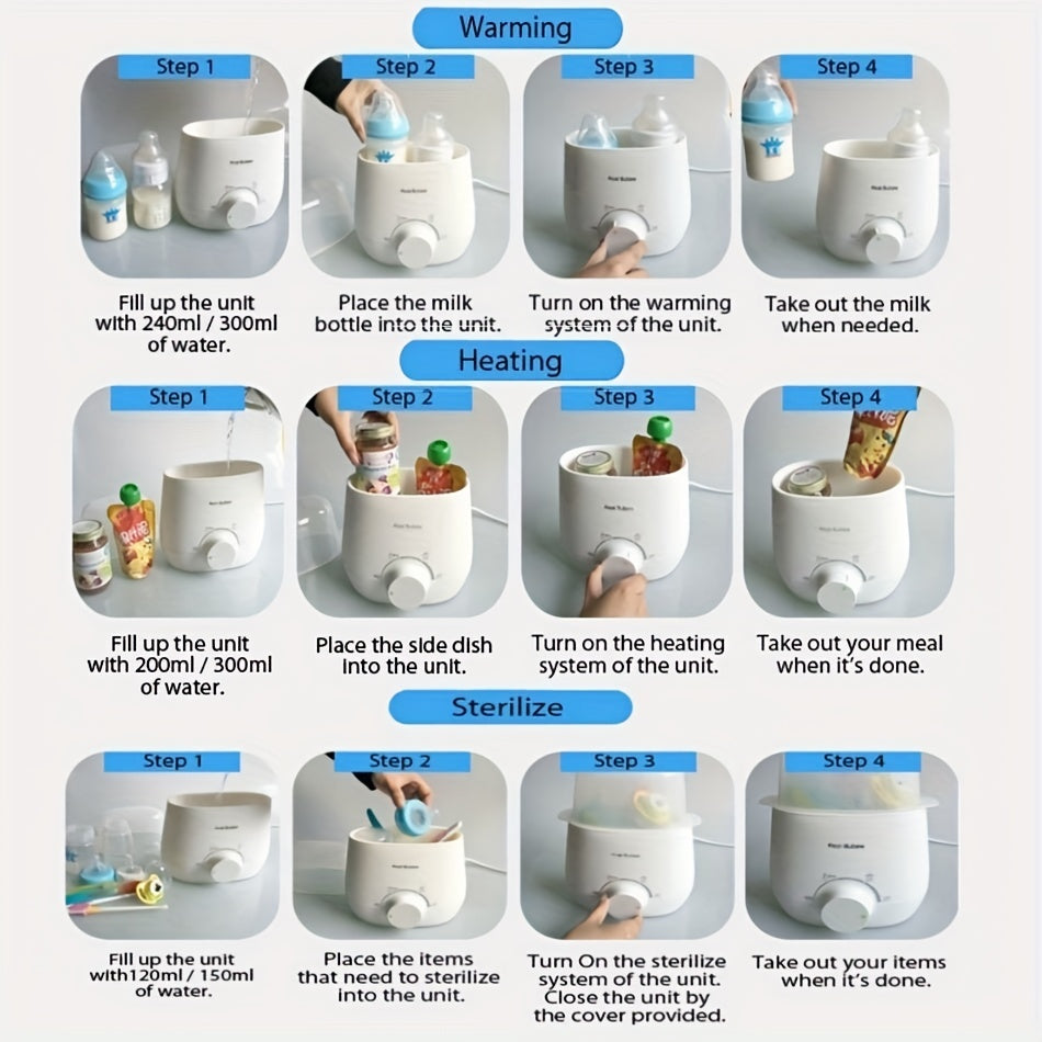 3-in-1 Bottle Warmer and Sterilizer for Breast Milk and Formula Fits Most Bottles